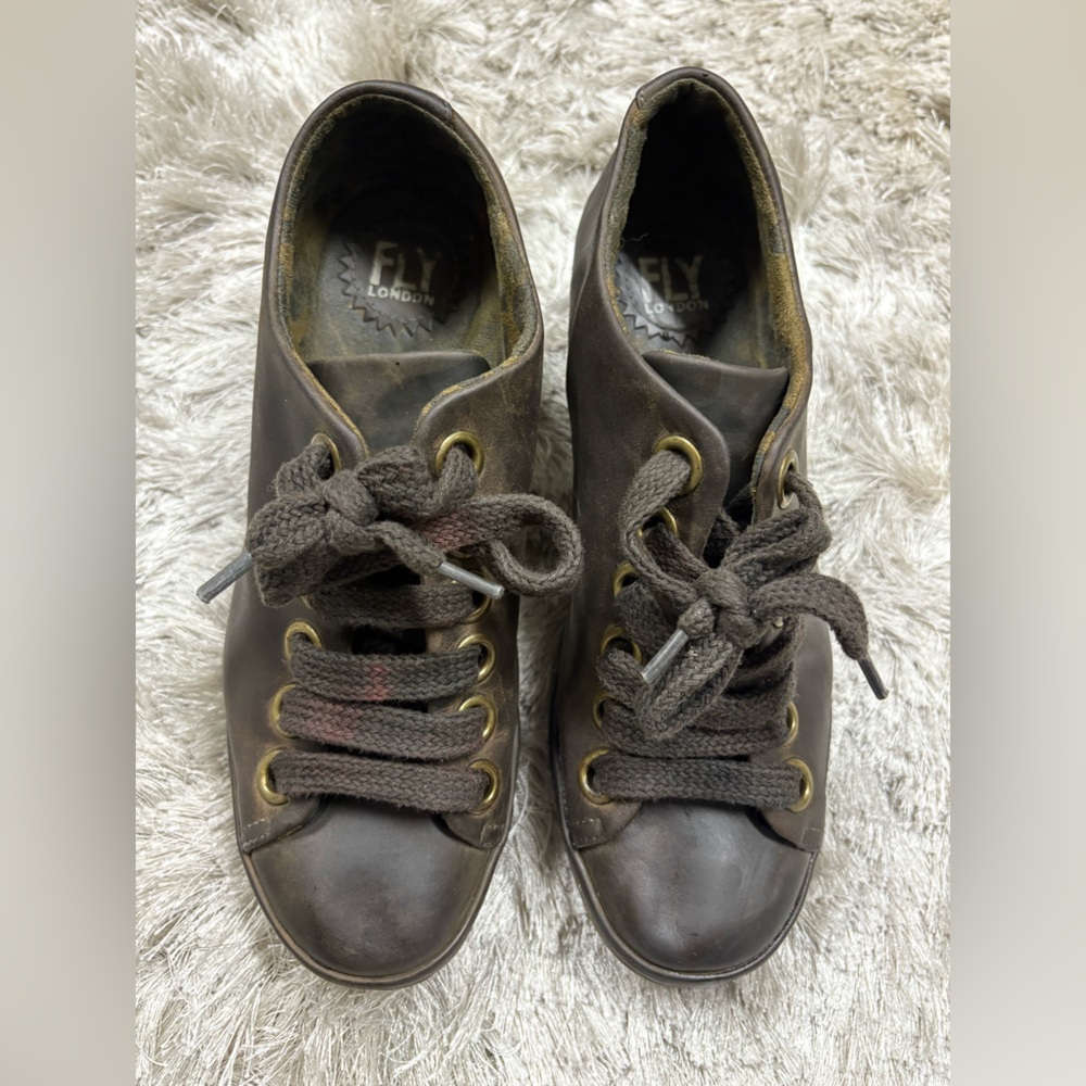 Fly London Brown Leather Sneakers